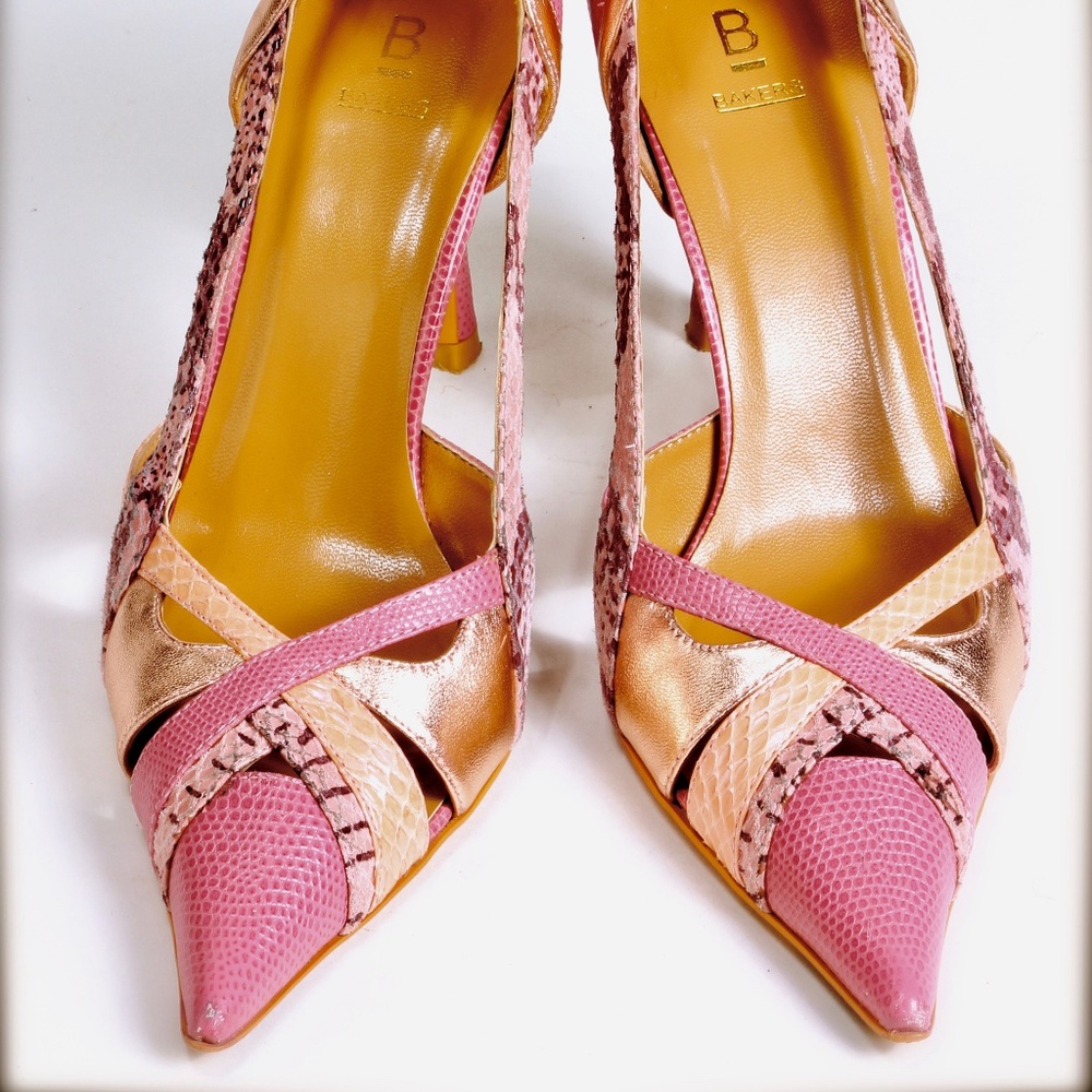 Vtg. 90's Baker's Pink Thalia HIgh Heel Stiletto Pumps - Sz 6.5 M